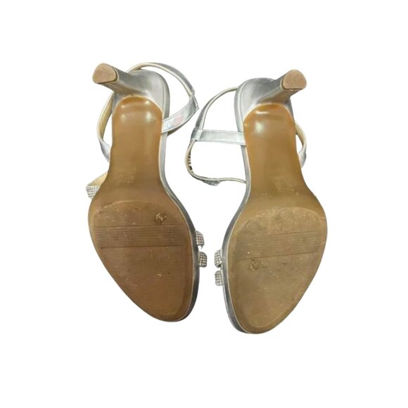 NATURALIZER Silver Rhinestone Sparkle Heels Size 7 - Picture 4 of 7